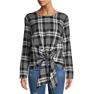 Supersoft Design Lab Plaid Top With Tie❤️